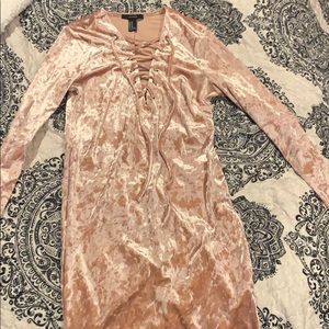 Tight suede rose gold dress